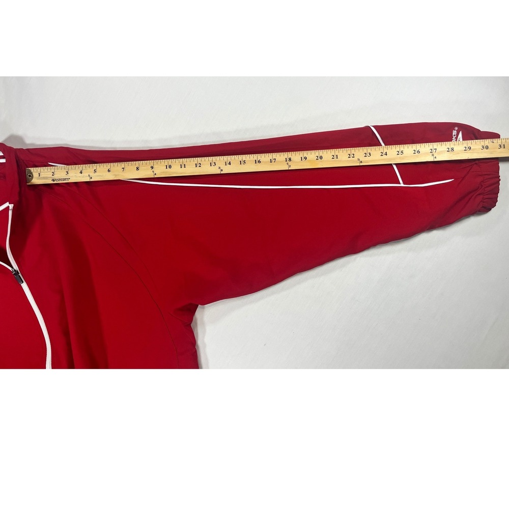Brooks Mens XL Red Equilibrium Technology Full Zip Running Track Jacket White - Picture 9 of 13
